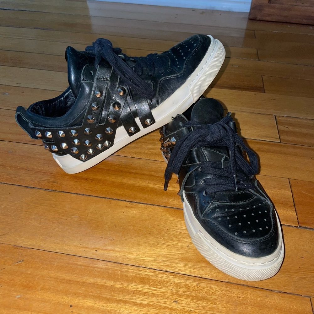 Ash Extra Studded Lake Up Sneaker, Black